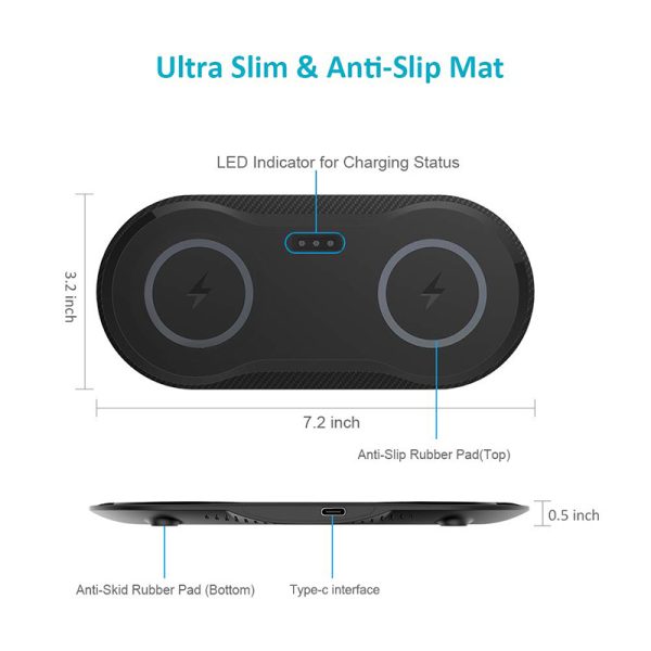 Wireless Charger Dual Mobile Phone Charger - Image 6