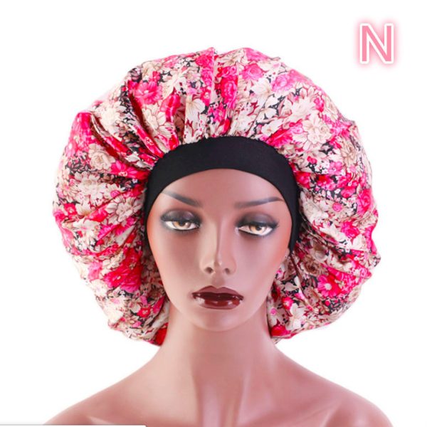 Beauty print Satin silk Bonnet sleep night cap - Image 9